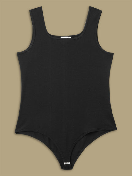 Women Plus Size Sleeveless Bodysuit- Navy Blue