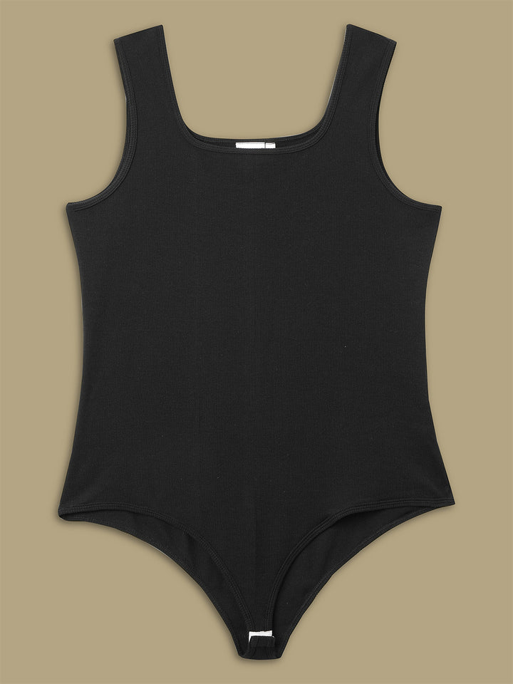 Women Plus Size Sleeveless Bodysuit- Navy Blue