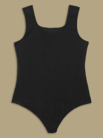 Women Plus Size Sleeveless Bodysuit- Navy Blue