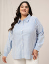 Women Plus Size Stripe Shirt