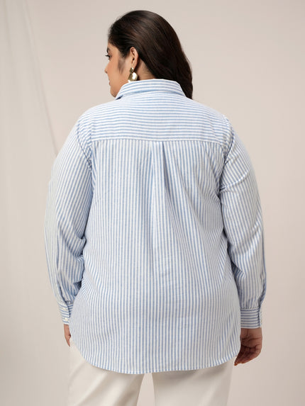 Women Plus Size Stripe Shirt