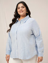 Women Plus Size Stripe Shirt