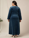Plus Size Velvet Maxi Evening Dress
