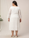 Plus Size White Lace Flare Dress