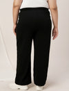 Women Plus Size Wide-Leg Lounge Pants- Black