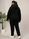 Women Plus Size Winter Co-Ord Set- Black