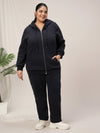Women Plus Size Winter Co-Ord Set- Navy Blue