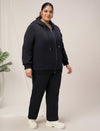 Women Plus Size Winter Co-Ord Set- Navy Blue