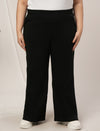 Women Plus Size Winter Fleece Flare Pants- Black