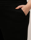 Women Plus Size Winter Fleece Flare Pants- Black
