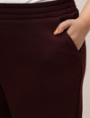 Women Plus Size Winter Fleece Flare Pants- Maroon