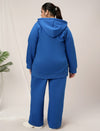 Women Plus Size Winter Fleece Matching Set- Cobalt Blue