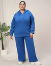 Women Plus Size Winter Hoodie- Cobalt Blue