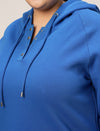 Women Plus Size Winter Hoodie- Cobalt Blue