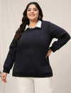 Women Plus Size Winter Layered-Look Sweatshirt