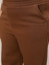 Women Plus Size Straight-Fit Winter Fleece Pants- Brown