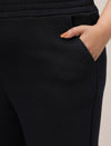 Women Plus Size Straight-Fit Winter Fleece Pants- Navy Blue
