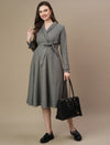 Woolen Maternity Blazer Dress