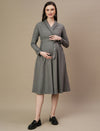 Woolen Maternity Blazer Dress