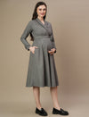 Woolen Maternity Blazer Dress