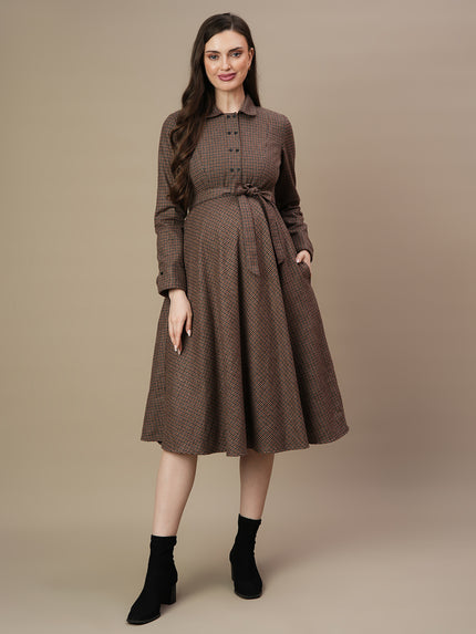 Buy Woolen Maternity Midi Dress Buy Woolen Maternity Midi Dress