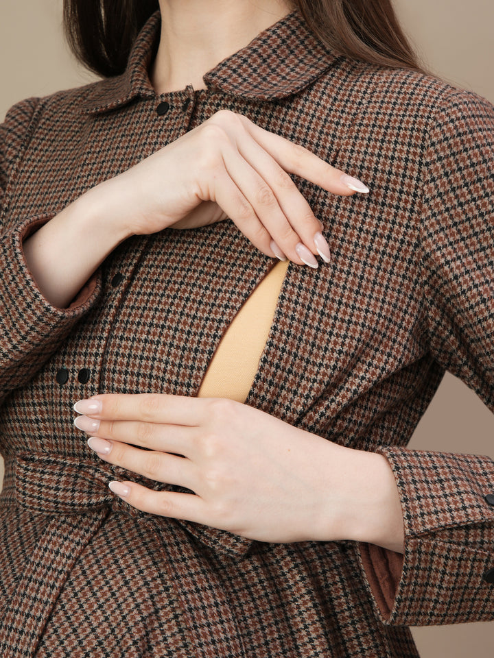 Woolen Maternity Midi Dress