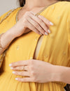 Yellow Embroidered Maternity Kalidaar Kurta with Dupatta Set