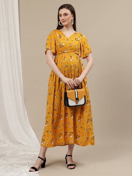 Yellow Maternity Maxi Dress