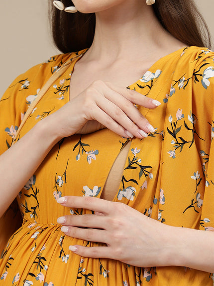Yellow Maternity Maxi Dress