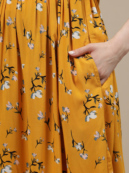 Yellow Maternity Maxi Dress