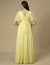 Yellow Maternity Maxi Formal Gown with Train