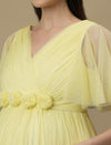 Yellow Maternity Maxi Formal Gown with Train