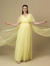 Yellow Maternity Maxi Formal Gown with Train
