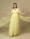 Yellow Maternity Maxi Formal Gown with Train