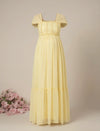 Yellow Maternity & Nursing Floral Long Party Dress