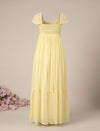 Yellow Maternity & Nursing Floral Long Party Dress