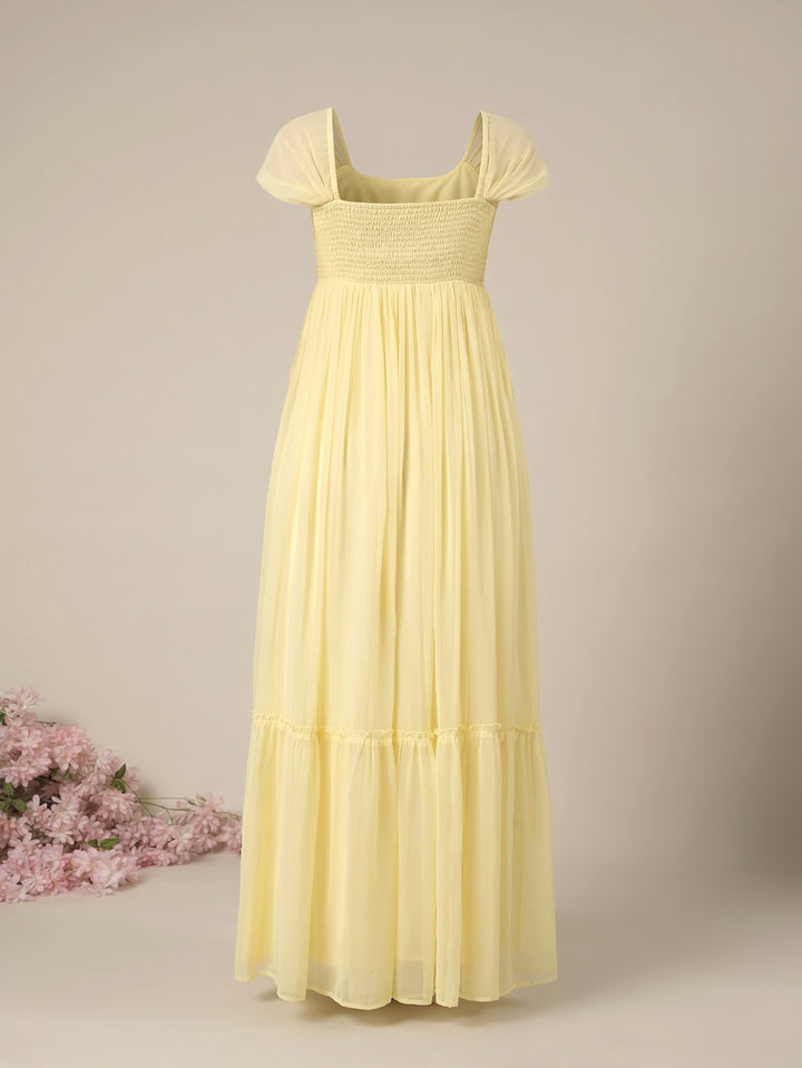 Yellow Maternity & Nursing Floral Long Party Dress