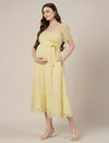 Yellow Maternity & Nursing Chiffon Long Dress