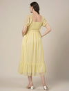 Yellow Maternity & Nursing Chiffon Long Dress