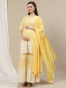 3pc. Yellow Maternity Sharara Suit