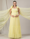 Yellow Ruffle Maternity Dress