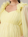 Yellow Ruffle Maternity Dress