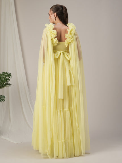 Yellow Ruffle Maternity Dress