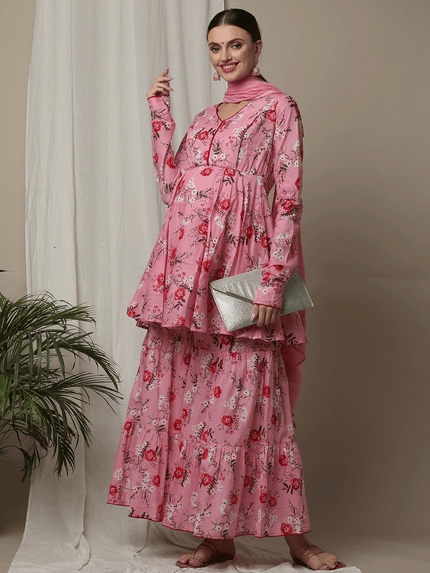 3pc. Maternity Tiered Sharara Set