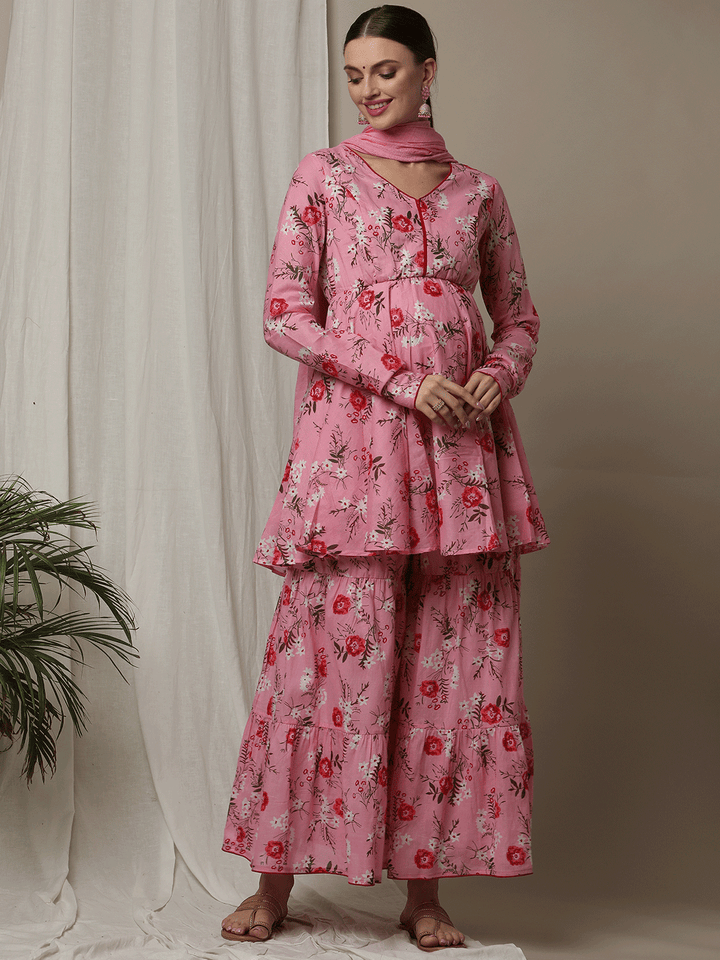 Maternity Kurta & Sharara Suit Set