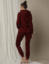 2pc. Maternity Hoodie & Jogger Lounge Set- Burgundy
