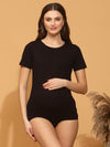 Maternity Bodysuit Top- Black