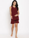 3pc Maternity & Nursing Shorts with Robe Sleep Set