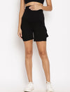 Maternity Double Layered Shorts- Black