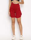 Maternity Double Layered Shorts- Maroon
